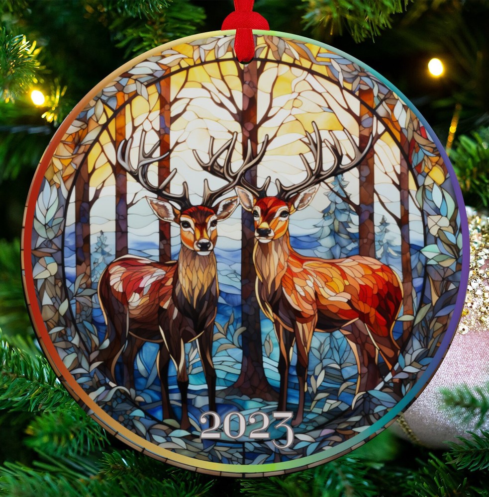 Ceramic Deer Ornament Reindeer Ornament Christmas Decoration Holiday Gift Idea