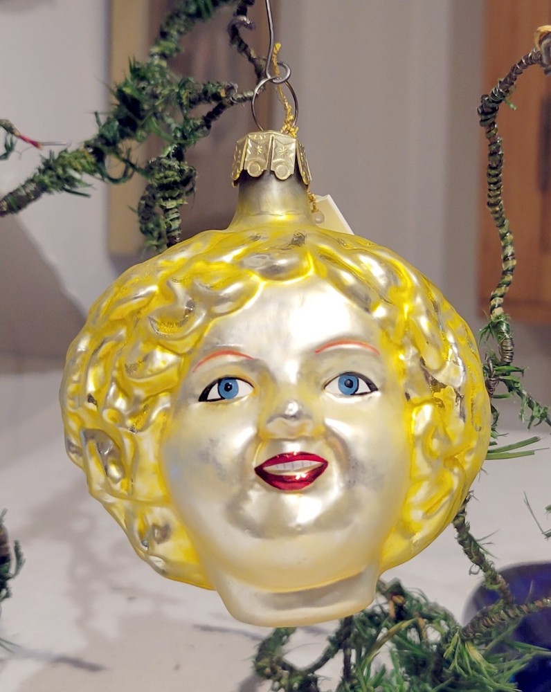 Christopher Radko Shirley Temple Vintage Ornament. Heavier Polish Glass. 1991