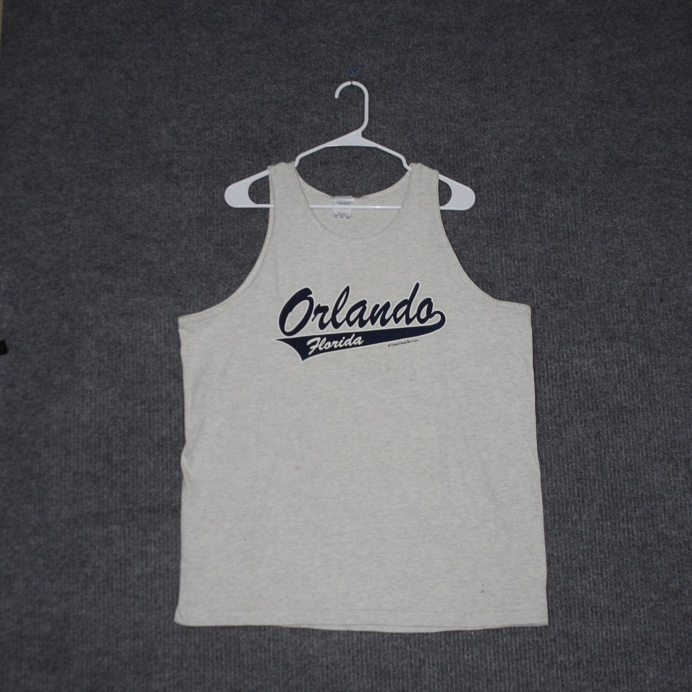 Vintage Alstyle Apparel Activewear Tank Top Mens XL Gray Orlando Florida Graphic