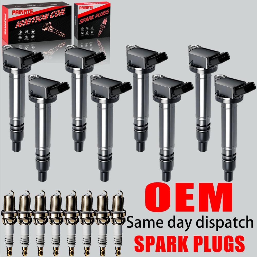 8X OEM Ignition Coil & 8X Iridium Spark Plug For Lexus GX460 LS460 Toyota Tundra