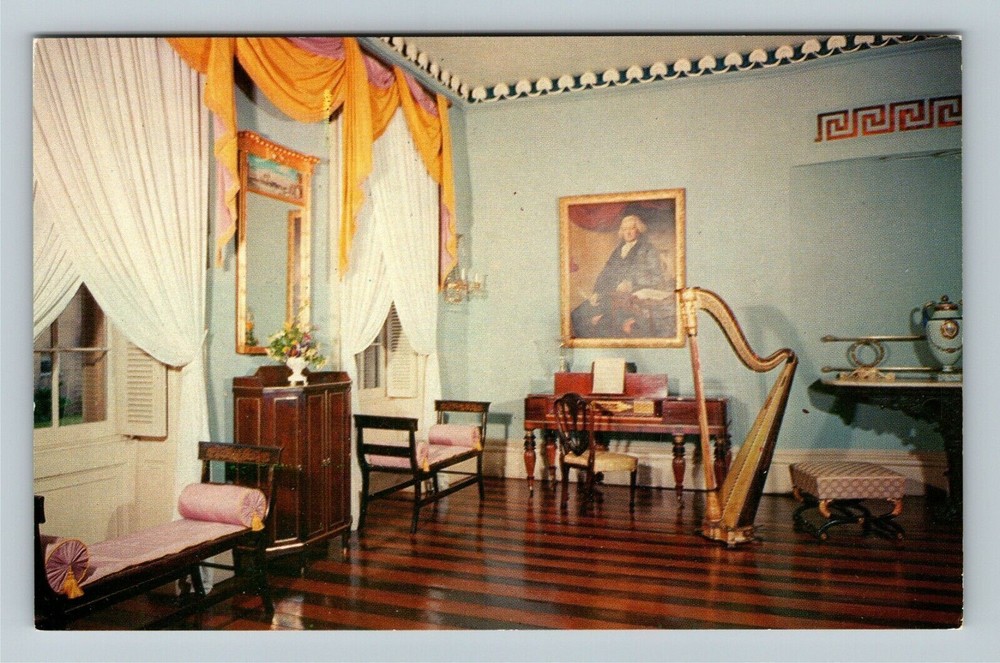 Savannah GA-Georgia, Drawing Room, Owens Thomas House, Vintage Postcard