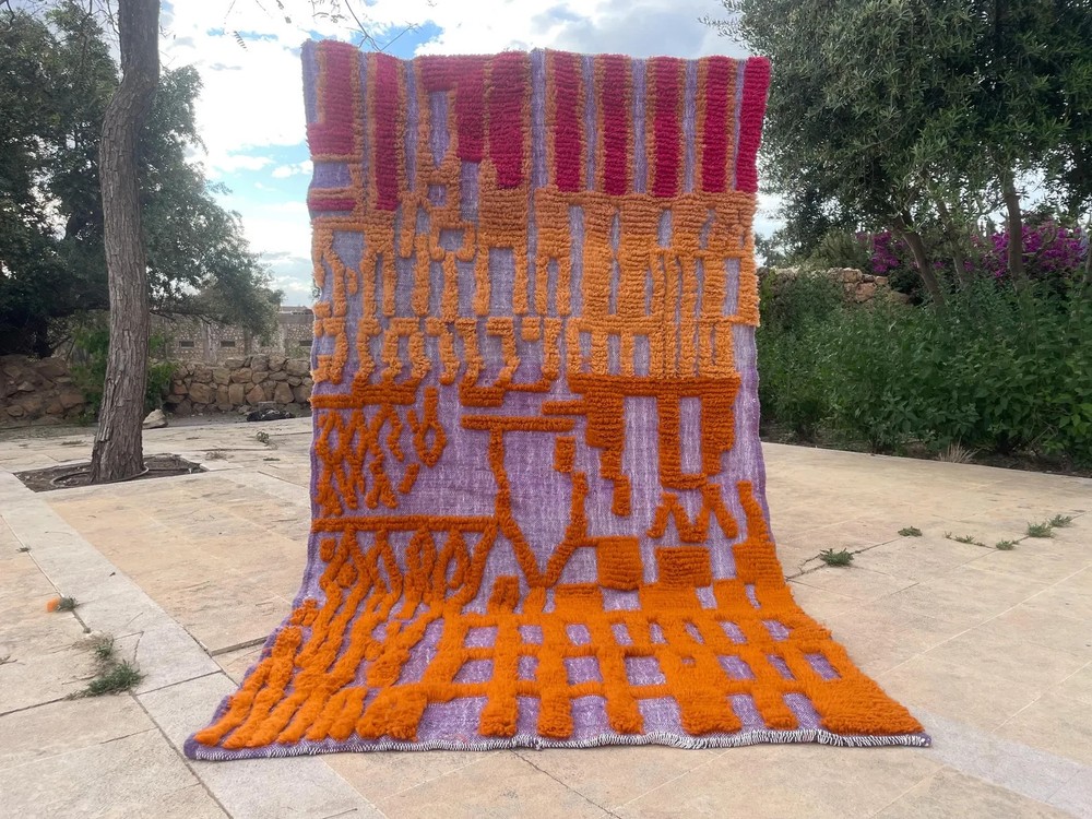 Berber Beni Ourain Moroccan Wool Rug Color Multi Design Handmade Area Carpet Rug