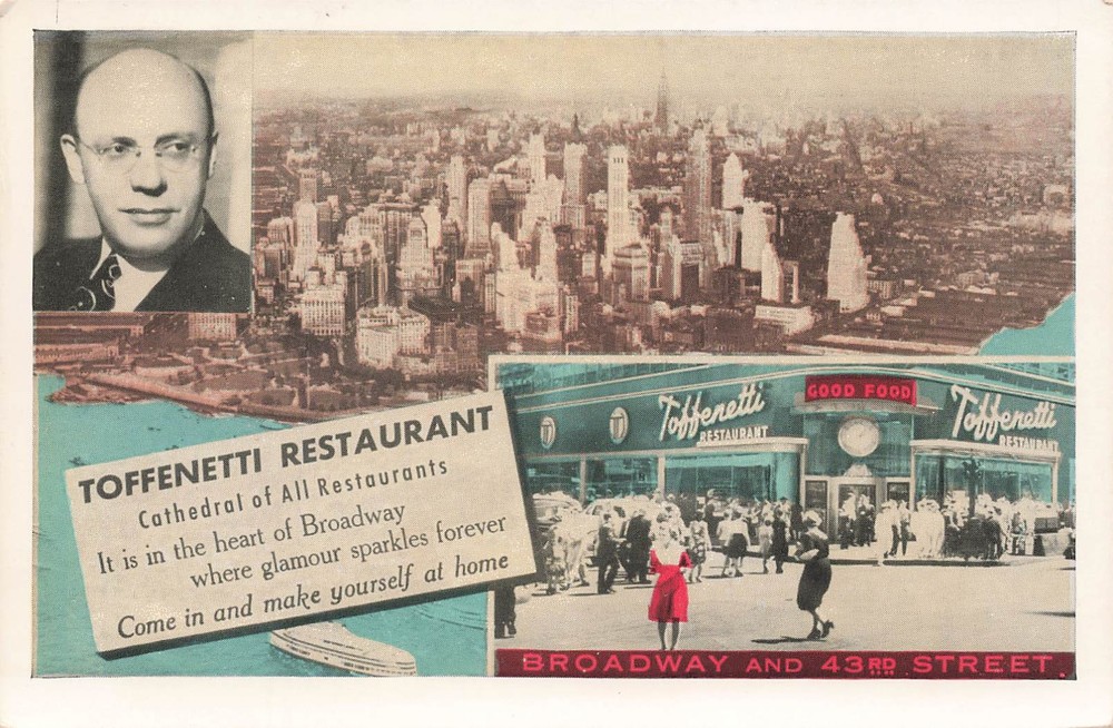 New York City Toffenetti Restaurant On Times Square 1951 Postcard 082625 U