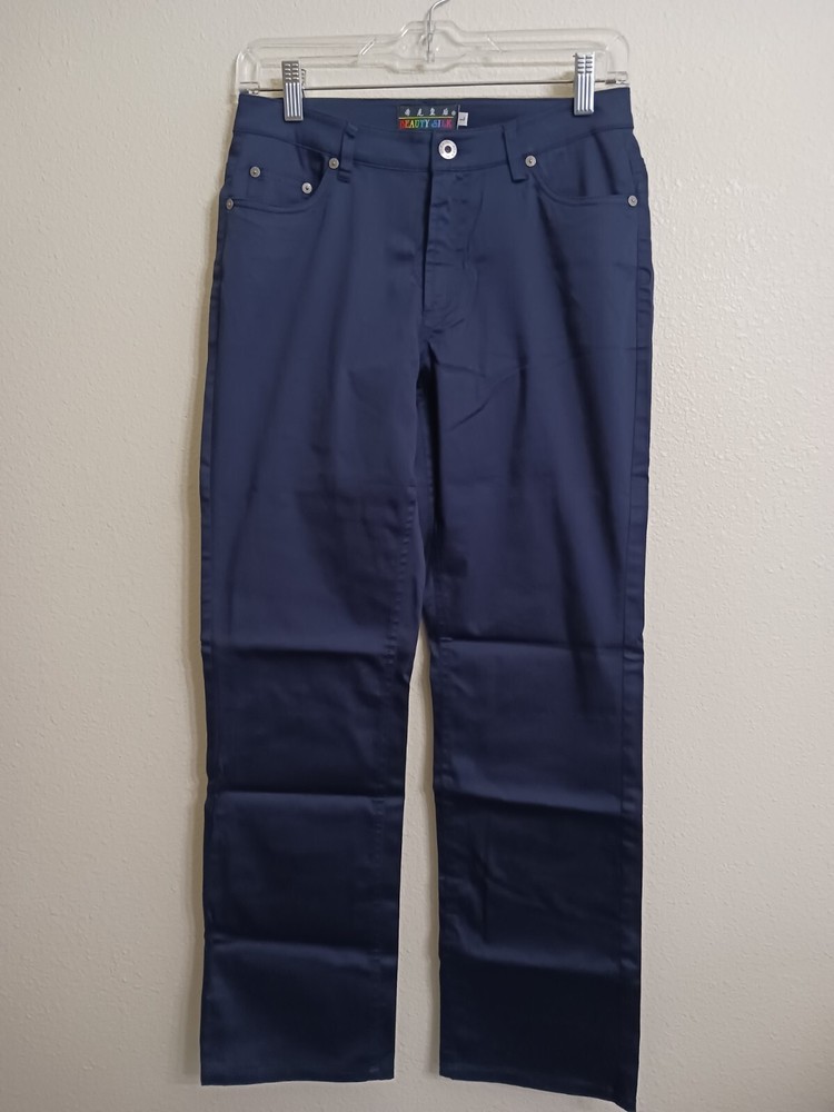 Beauty Silk Juniors Navy Blue Cotton Twill Pants Jeans for Women