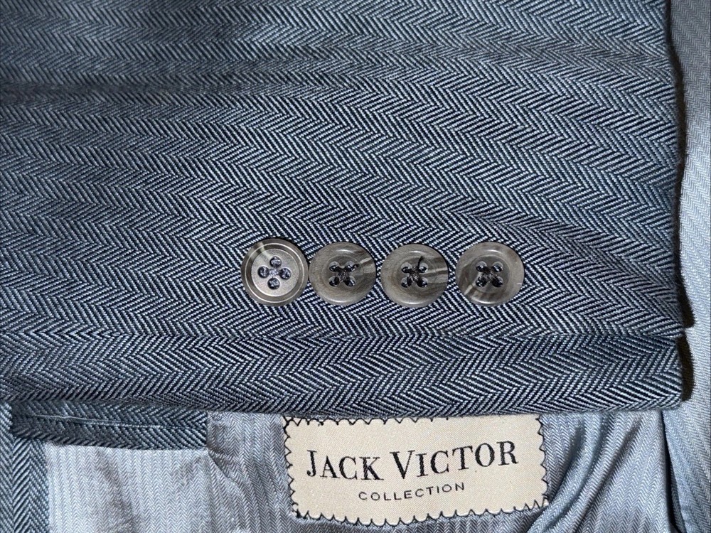 Jack Victor Collection 100% viscose of bamboo sport coat blazer 44R Blue