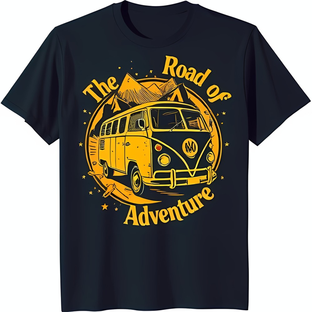 Black T-Shirt with Cartoon Graphic & Stars