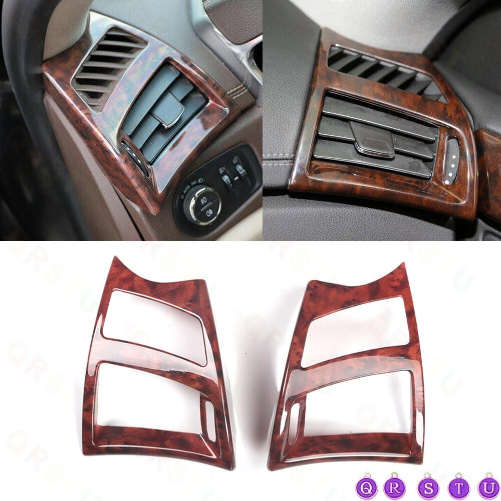 For Cadillac SRX 2010-2016 Wood Grain Car Console L&R Air Outlet Vent Cover Trim