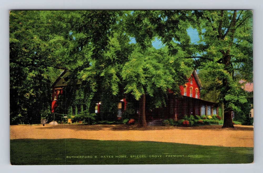 Fremont OH-Ohio, Spiegel Grove, Rutherford B. Hayes Home, Vintage Postcard