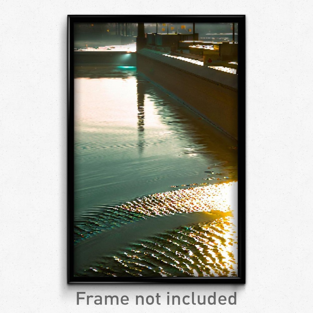 8-Bit Pixel Art Poster - Cold Waterway Psychedelic Trippy Video Game Print