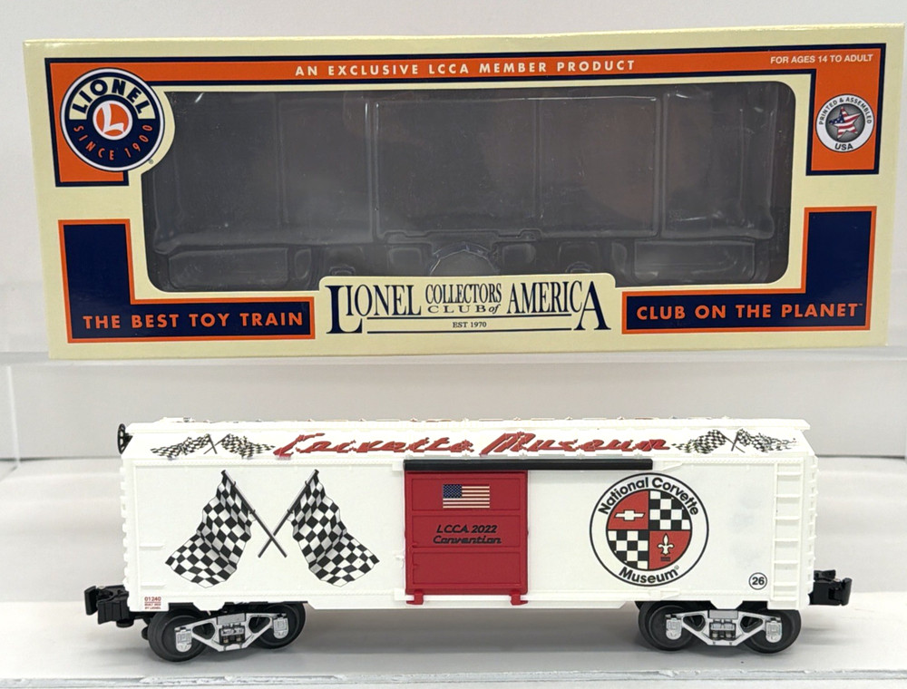 Lionel 2201240 LCCA 2022 Convention Corvette Museum Boxcar New O Gauge Club