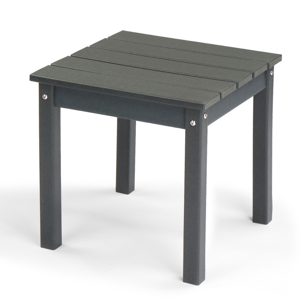 In/Outdoor 2-Tier Garden Square Side Table, HDPE End Table, Weather Resistant