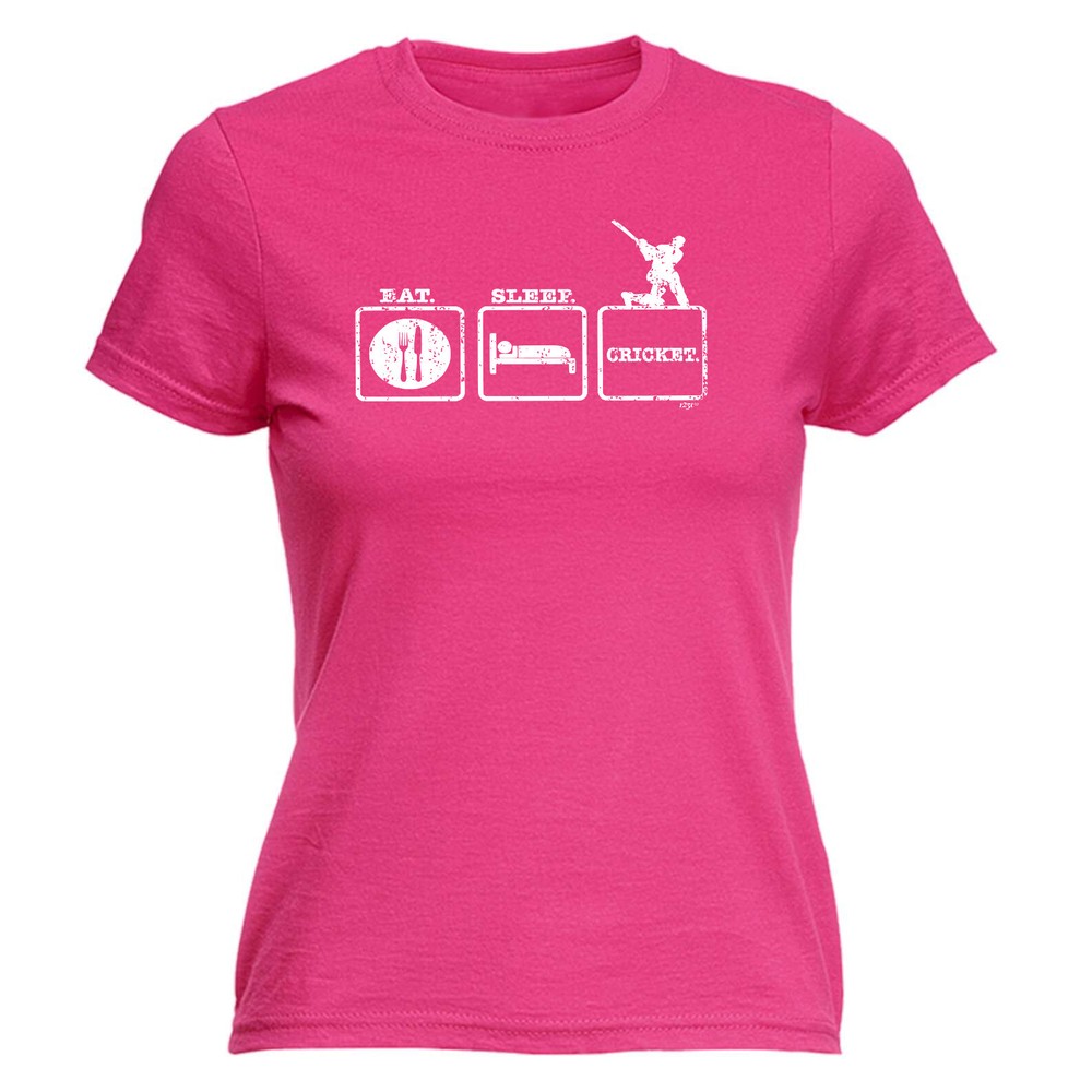 Eat Sleep Cricket - Womens T Shirt Funny T-Shirt Novelty gift tshirt