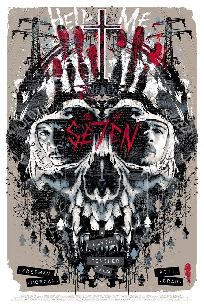 Se7en (Regular) by Rhys Cooper 56/100 24” x 36” Screen Print Movie Art Poster