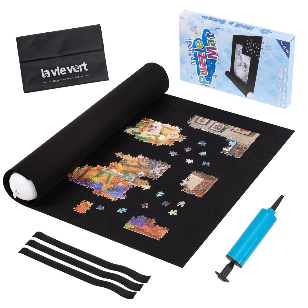 Puzzle Mat Roll Up Portable Puzzle Board with Drawstring Storage Bag for Up t...