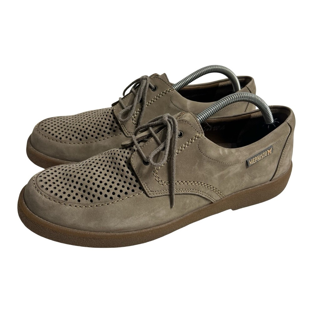 Mephisto Men's Casual Oxford Shoes Size 9.5 Suede Nubuck Beige Loafer Sneaker