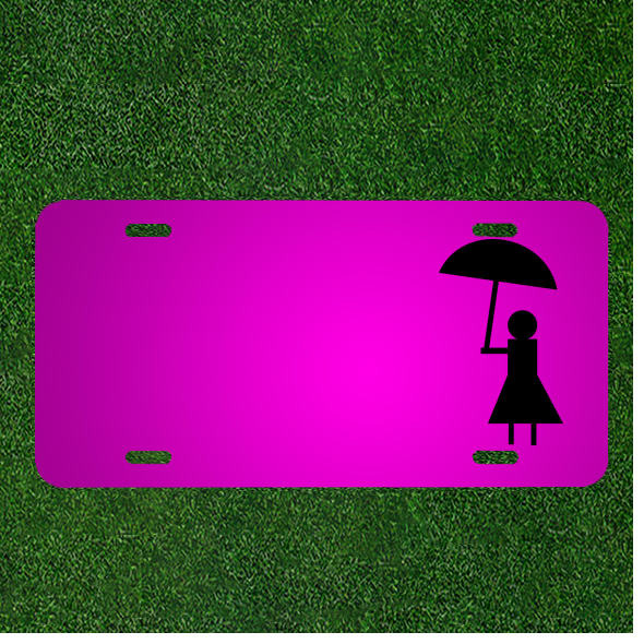 Custom Personalized Car License Plate With Add Names To Umbrella Lady