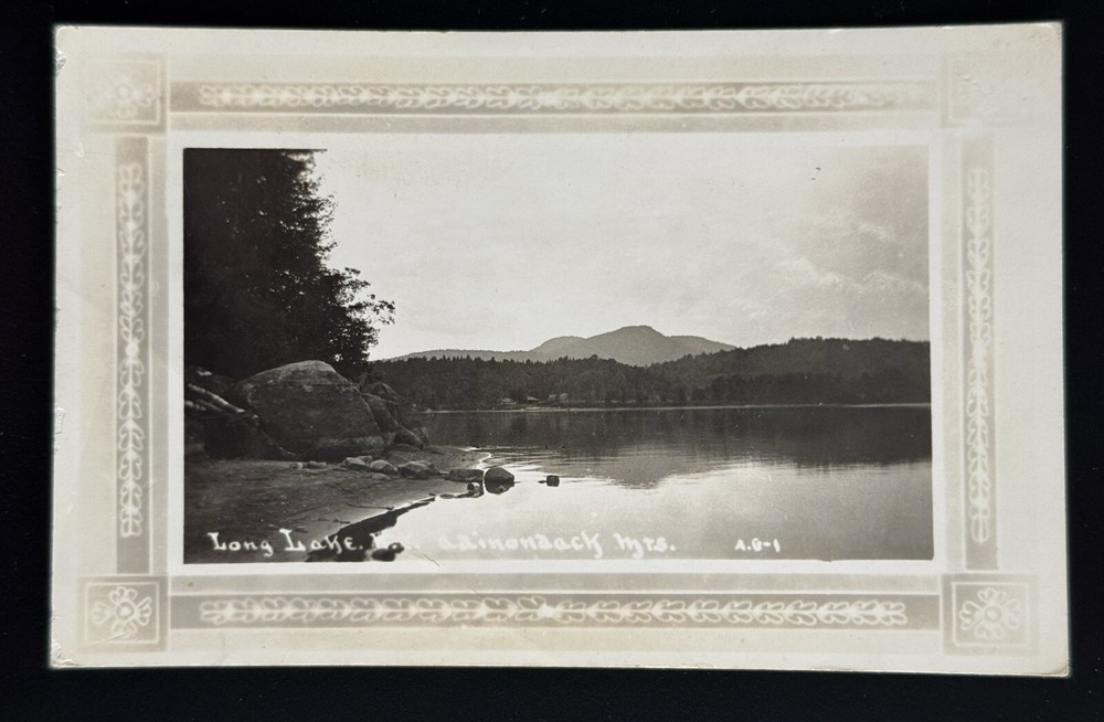 Long Lake New York Adirondack Mountains RPPC Real Photo Postcard