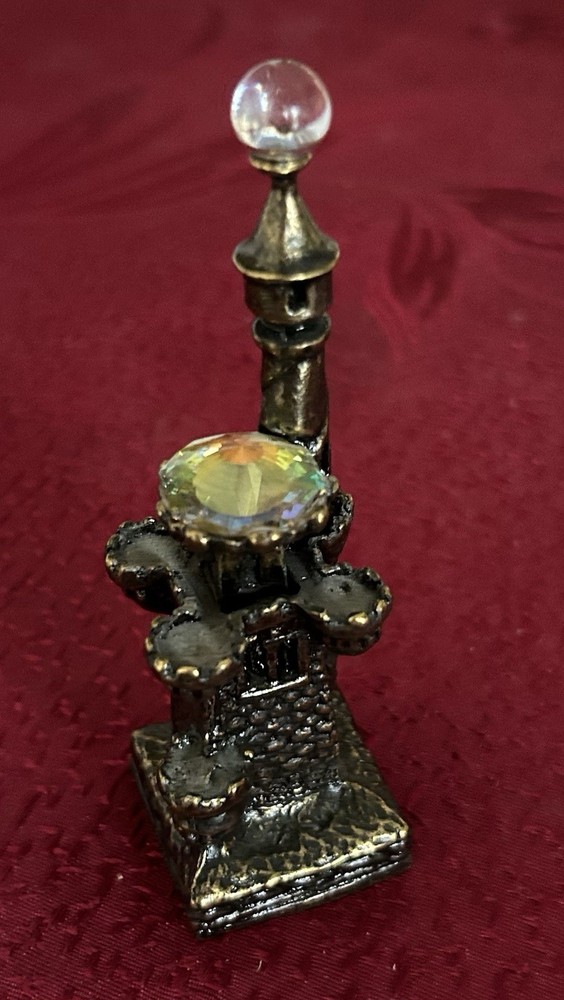 Vintage 1983 Silvio Ronzone Crystal Treasures Mountain Castle Fantasy Figurine 3.5 Inch