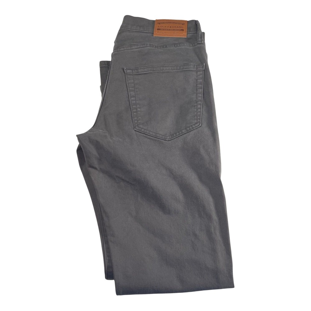 Lucky Brand Mens 410 Athletic Stretch Straight Leg Pants Gray Size 34x32 NWT