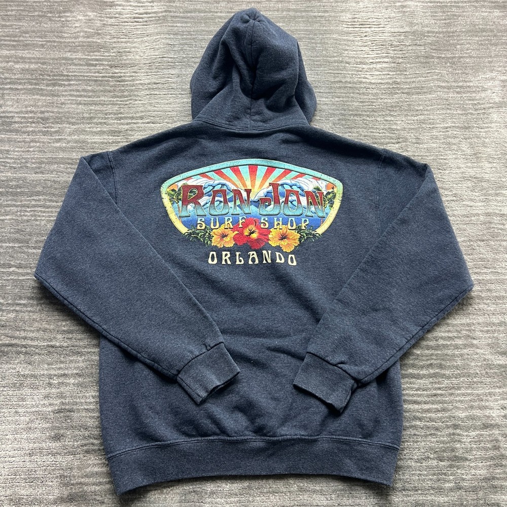 Ron Jon Hoodie Size M Womens Surf Shop Orlando Hooded Sweatshirt Blue