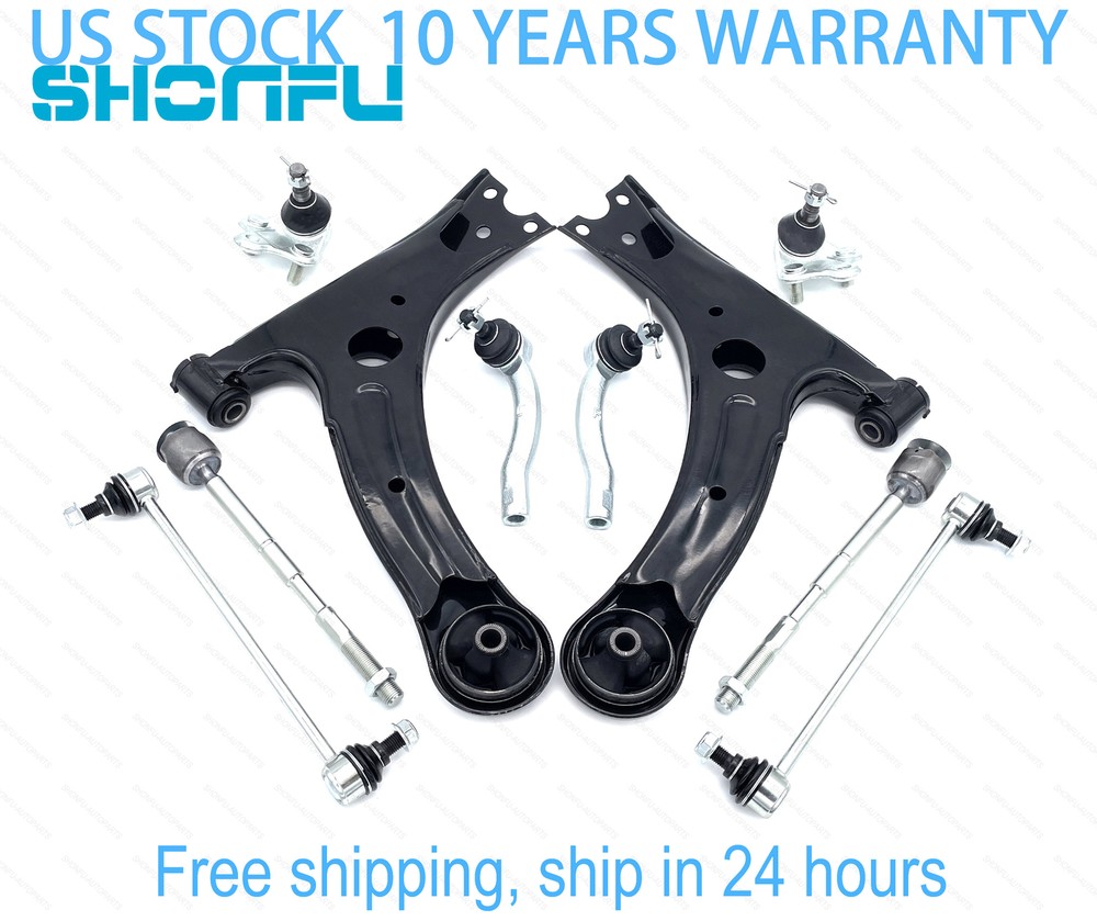 Front Lower Control Arm w/ Ball Joint Tierod Sway Bar for 2003-08 Toyota Corolla