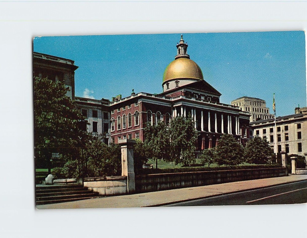 Postcard State Capitol Building Boston Massachusetts USA