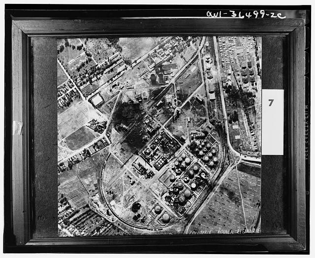 Photo:Columbia South Carolina 1940s Aerial View of Industrial Oil Tanks