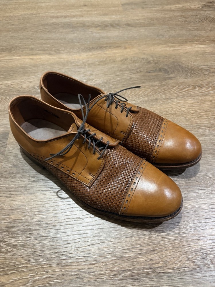Allen Edmonds Men’s New Orleans Braided/Woven Leather Cap Toe Shoe, Size 10.5