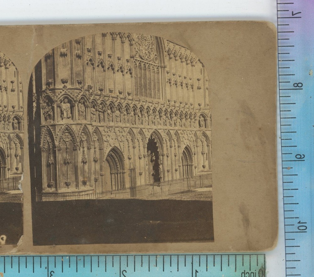 Litchfield Cathedral England London Stereoscopic Stereoview