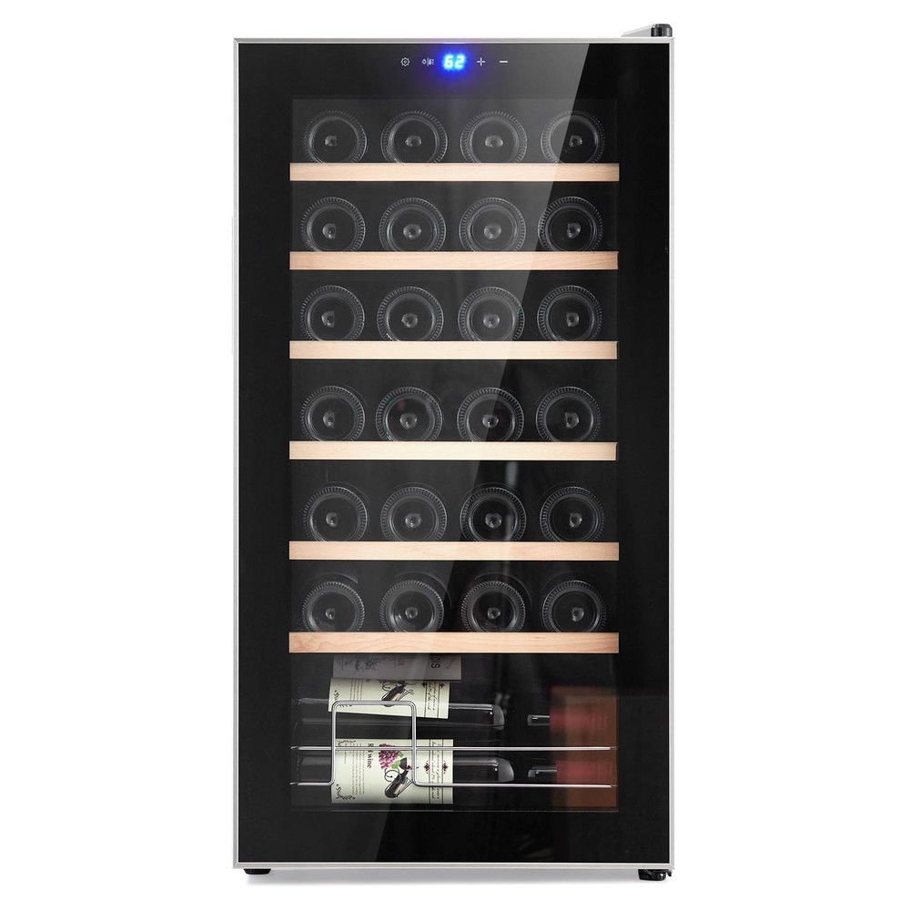 28 Bottle Compressor Wine Cooler, Wine Cellar with Adjustable Temp Control, F...