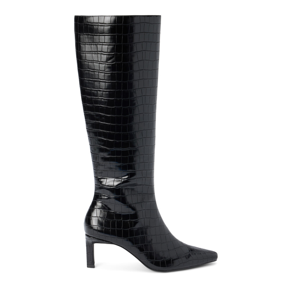 Matisse Robbie Croc Embossed Pointed Toe Platform Zippered Boots for Women