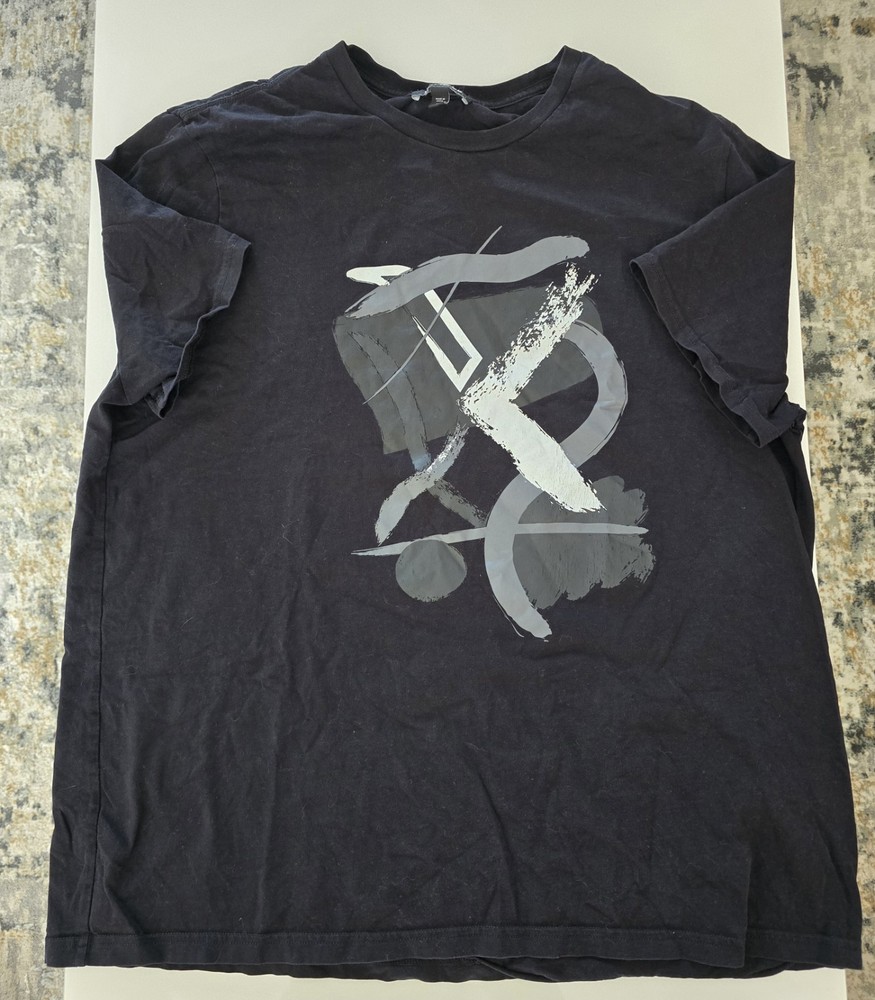 Express Men’s Graphic T-Shirt XL Black Abstract Design 100% Cotton-image