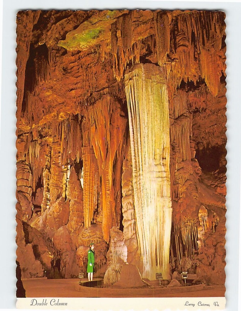 Postcard Double Column Caverns of Luray Virginia USA