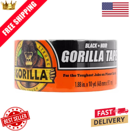 Gorilla 105631 Heavy Duty Black Duct Tape Tough Weather Resistant L 10 Yard Roll