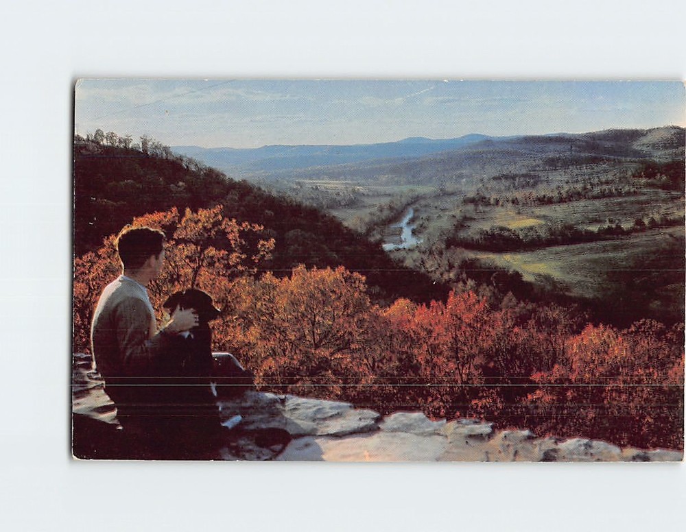Postcard View of White River Valley Me And My Pal In The Ozarks USA