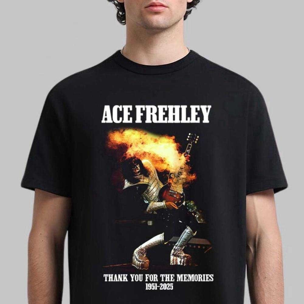 Ace Frehley Kiss RIP Thank You For The Memories 1951-2025 T-Shirt Tribute Tee