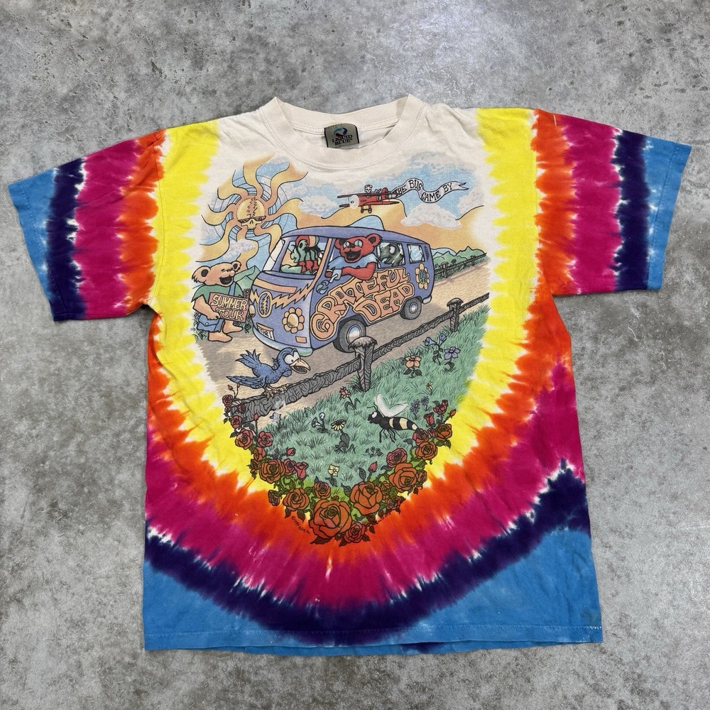 Vintage 1994 Grateful Dead Summer Tour Tie Dye Shirt Mens Large Liquid Blue