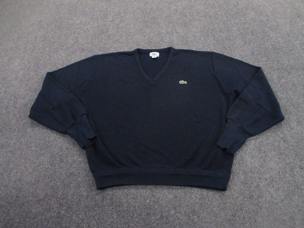 Vintage Izod Lacoste Sweater Adult XL Blue Stretch Golf Pullover Grandpa Mens