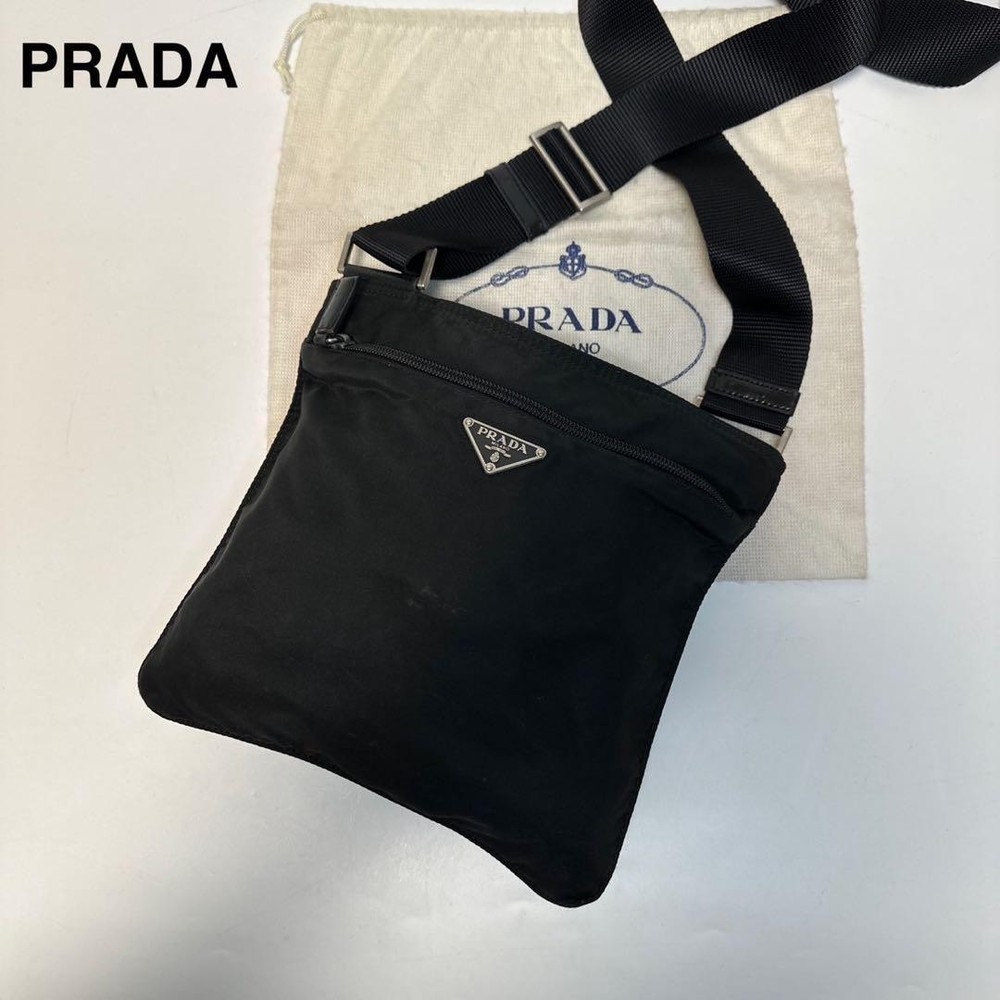 RARE Prada Triangle Logo Black Nylon Crossbody Shoulder Bag M90