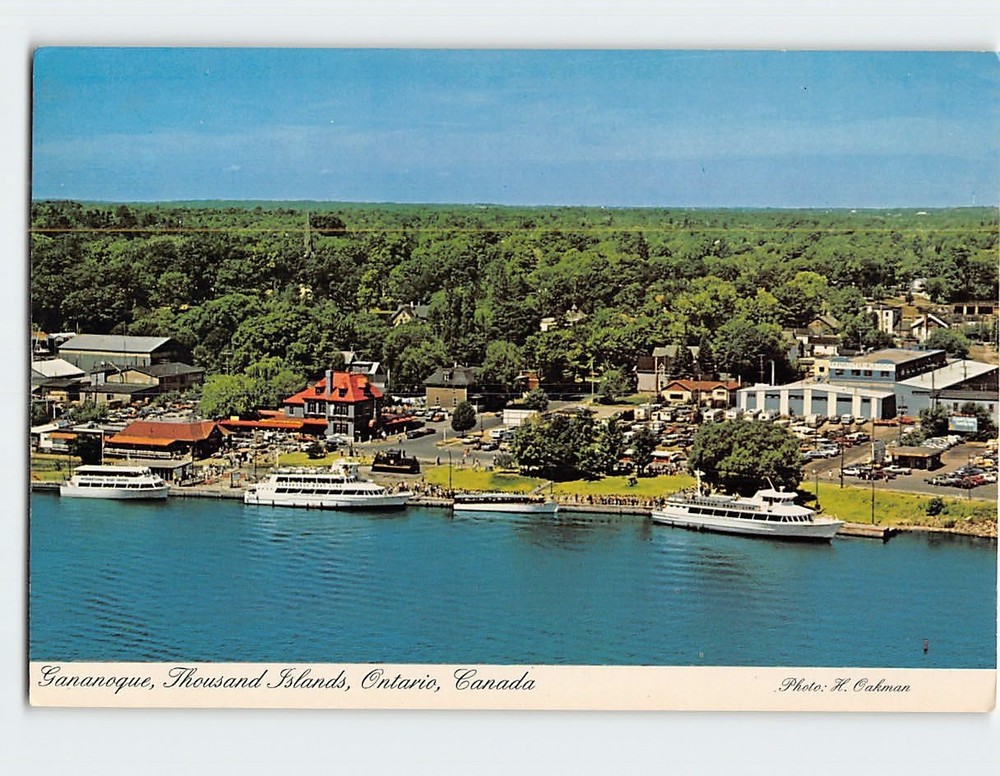 Postcard Aerial View Gananoque Thousand Islands Ontario Canada