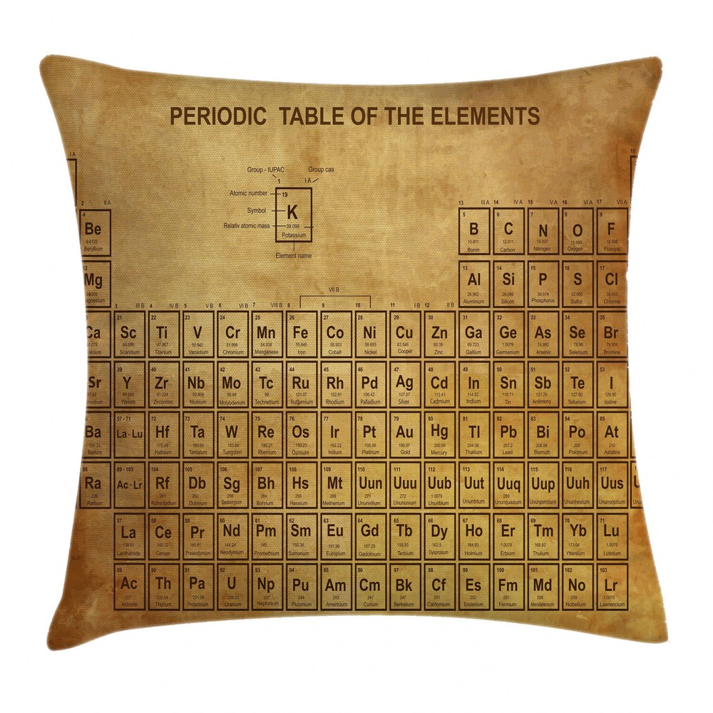 Vintage Chemistry Table Square Pillow Case 16 Inch Science Cushion Cover
