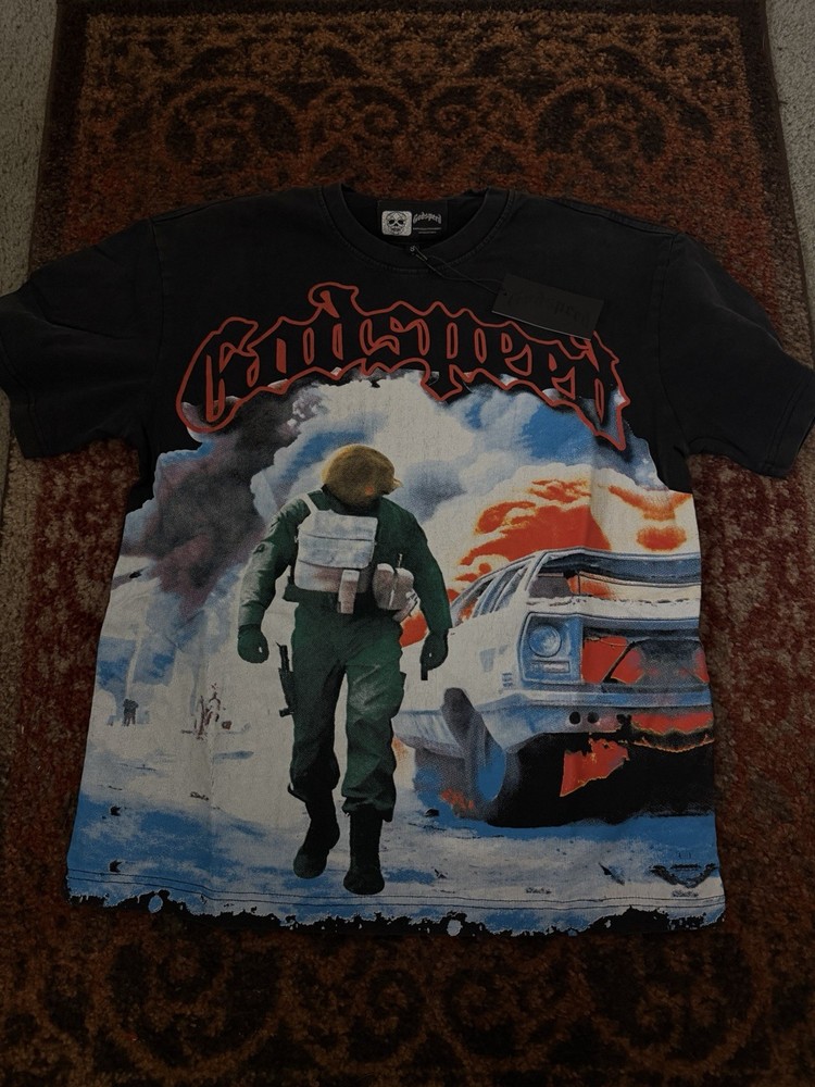 Godspeed Men's Black Grim Reaper Graphic Crew Neck Cotton T-Shirt M