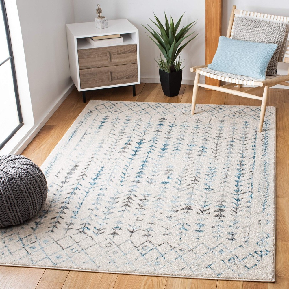 Safavieh Tulum Collection Area Rug - 67 Square Ivory Turquoise Moroccan Boho