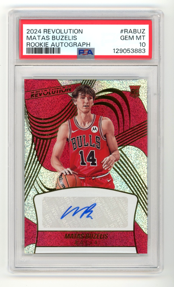 2024-25 Panini Revolution Matas Buzelis RC Rookie Autograph Auto PSA 10 Low Pop