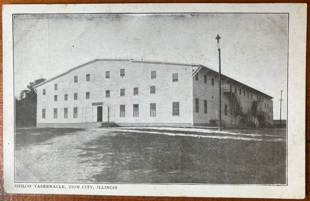 Antique postcard: Shiloh Tabernacle, Zion City, IL, utopian community, unposted