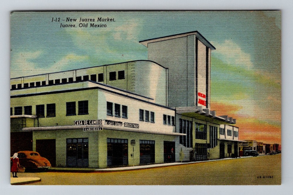 Mexico- Juarez Old Mexico New Market Souvenir Old Postal View Vintage Postcard