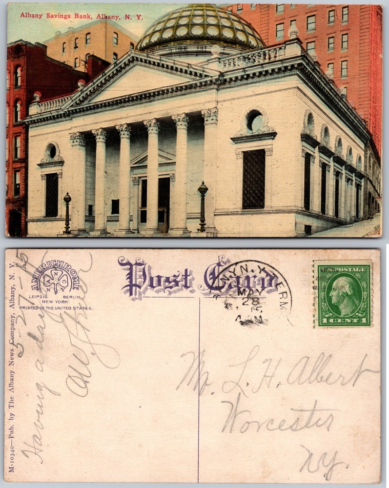 Albany Savings Bank Albany NY Postcard