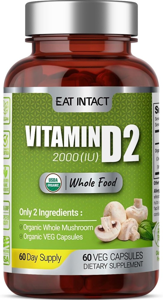 Organic Vegan Whole Food Vitamin D2, 2000 IU (50 mcg)