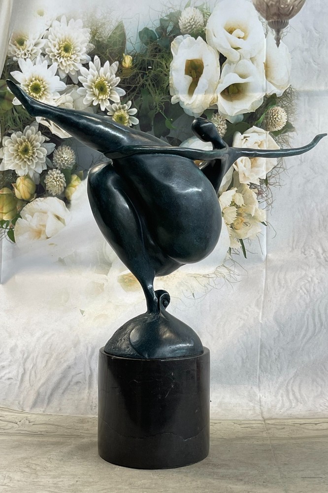 SIGNED MILO ABSTRACT NUDE WOMAN BRONZE SCULPTURE FIGURE FIGURINE MODERN ART DECO