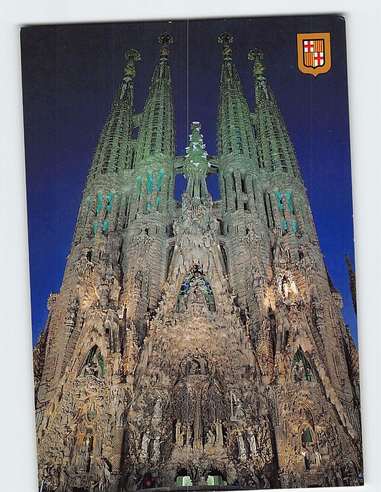 Postcard Temple Expiatori de la Sagrada Família Barcelona Spain